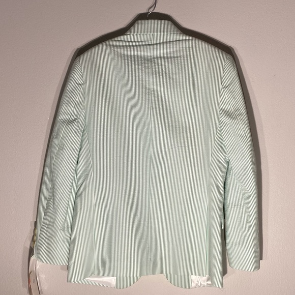 RALPH LAUREN**Green/White Striped Blazer 8R $118 - Picture 6 of 7